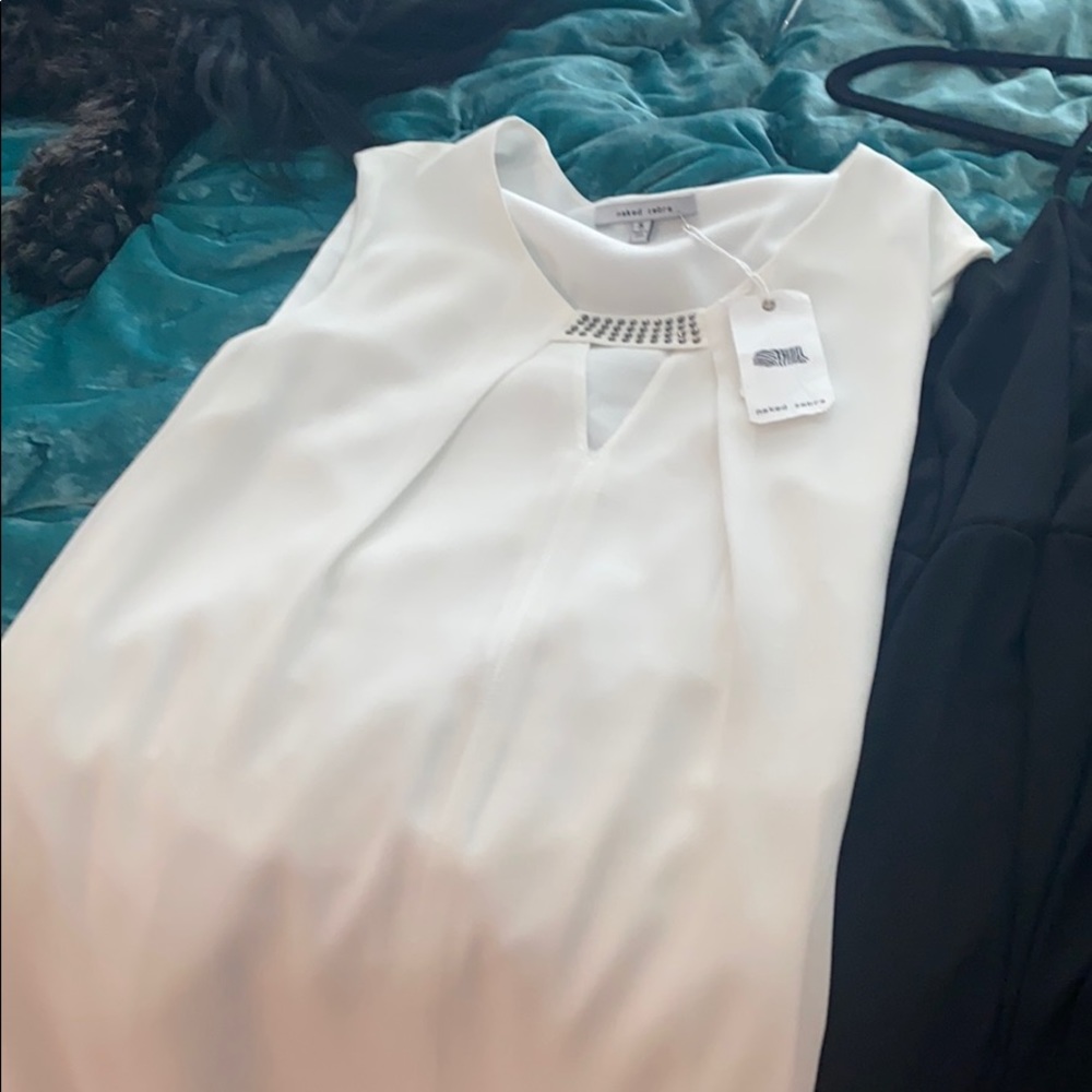 White chiffon mini cocktail dress